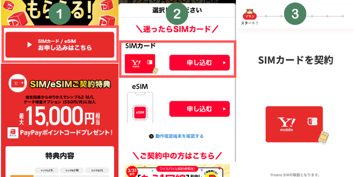 SIMタイプを選択する