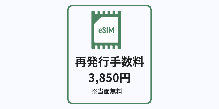 eSIMの再発行手数料がかかる