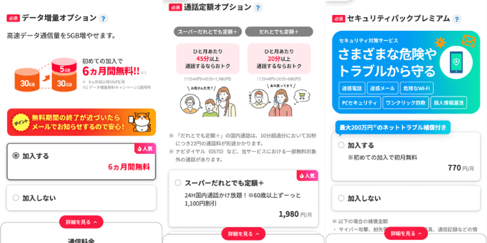 オプションを選択する