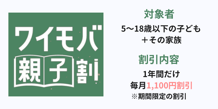 ワイモバイル親子割の特徴