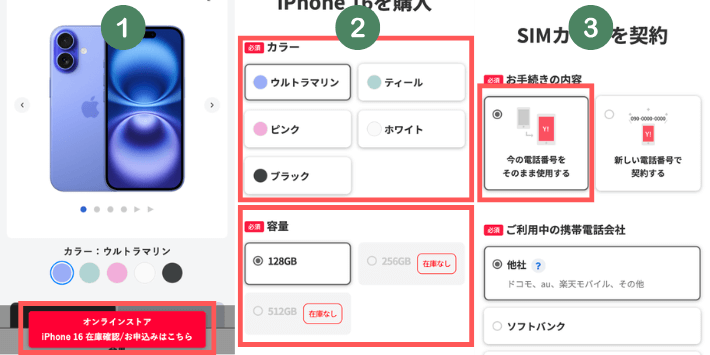 端末購入手続きする