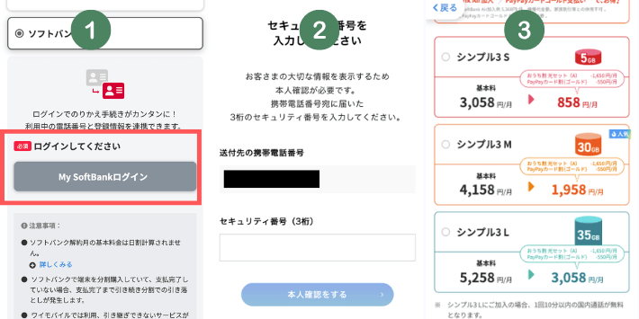 My SoftBankにログインする