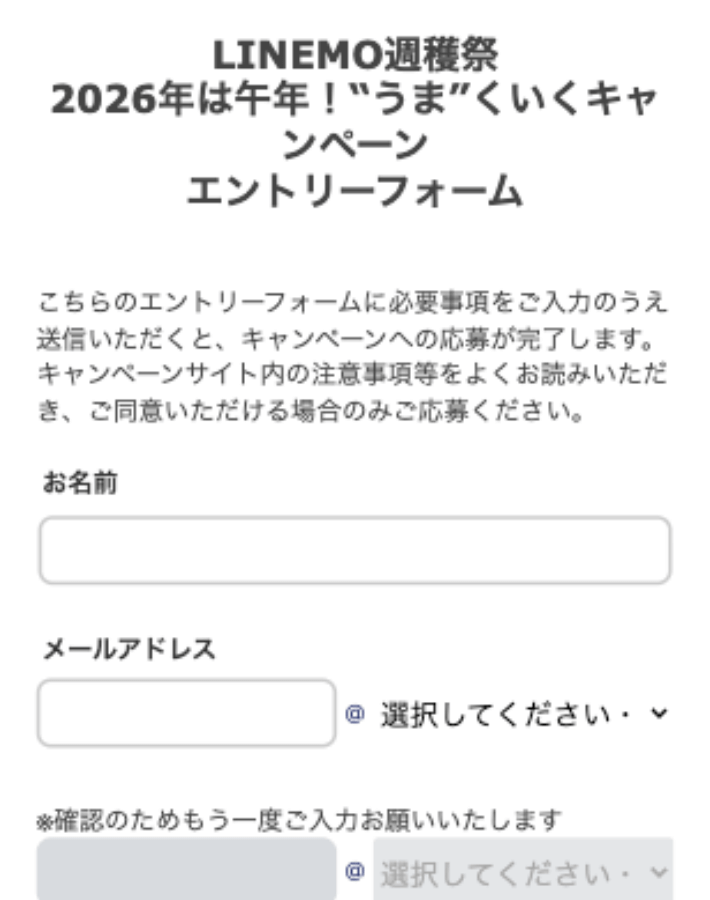 エントリーフォームを入力する