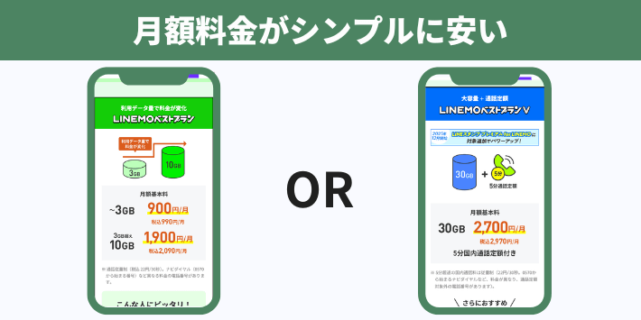 月額料金がシンプルに安い