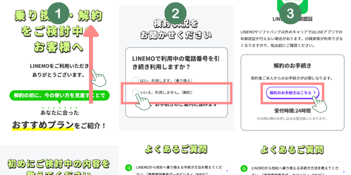 解約手続きする