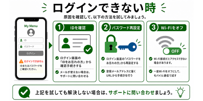 My Menuにログインできない