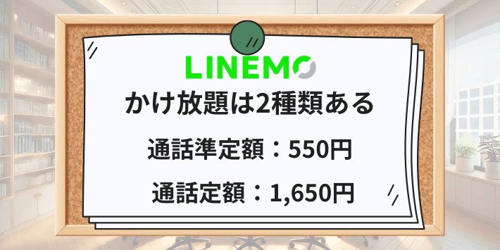 LINEMOのかけ放題は2種類ある